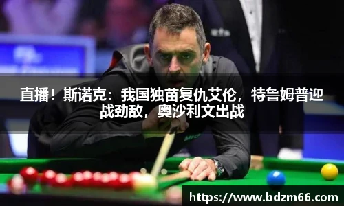 直播！斯诺克：我国独苗复仇艾伦，特鲁姆普迎战劲敌，奥沙利文出战